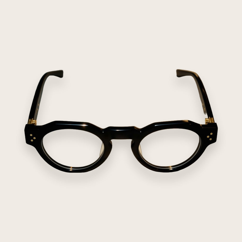 Woolet 007 Round / Panto black — elevated view showing the 158 mm front