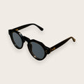 Woolet 007 Round / Panto sunglasses in black with UV400 lenses — 158 mm wide-fit frame