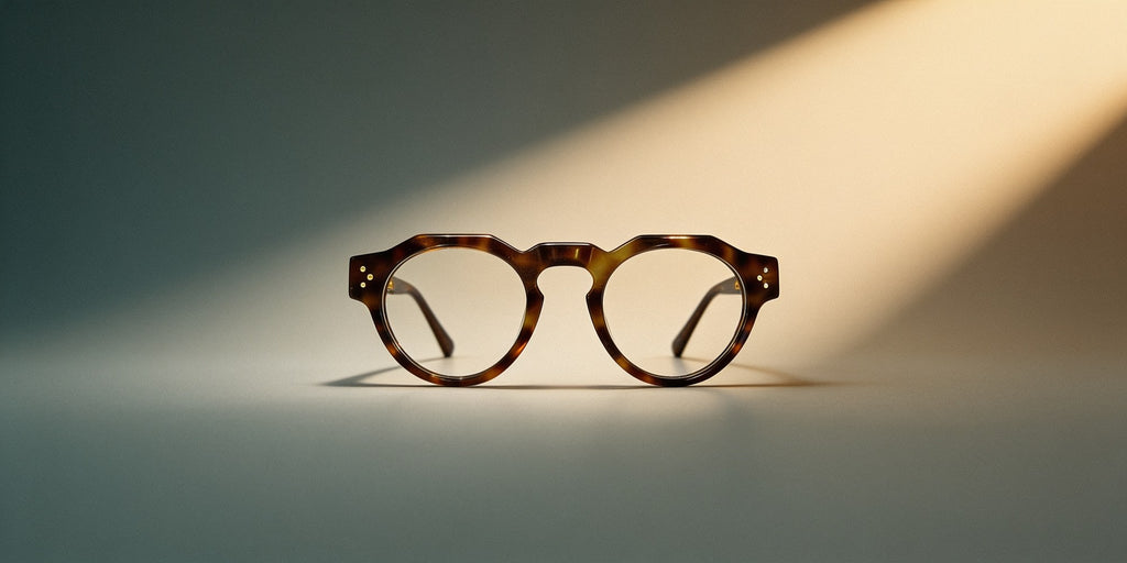 Woolet 007 Round / Panto in havana tortoise acetate — pattern runs through the material