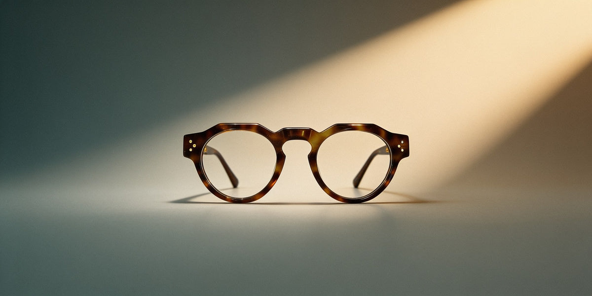 Woolet 007 Round / Panto in havana tortoise acetate — pattern runs through the material