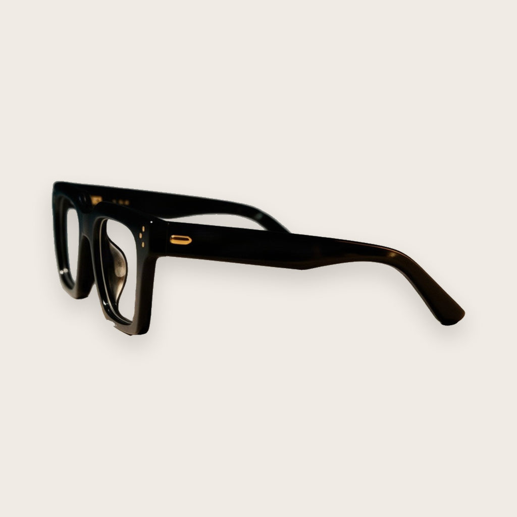 Woolet 009 Soft Square black — side view showing the 150 mm temple