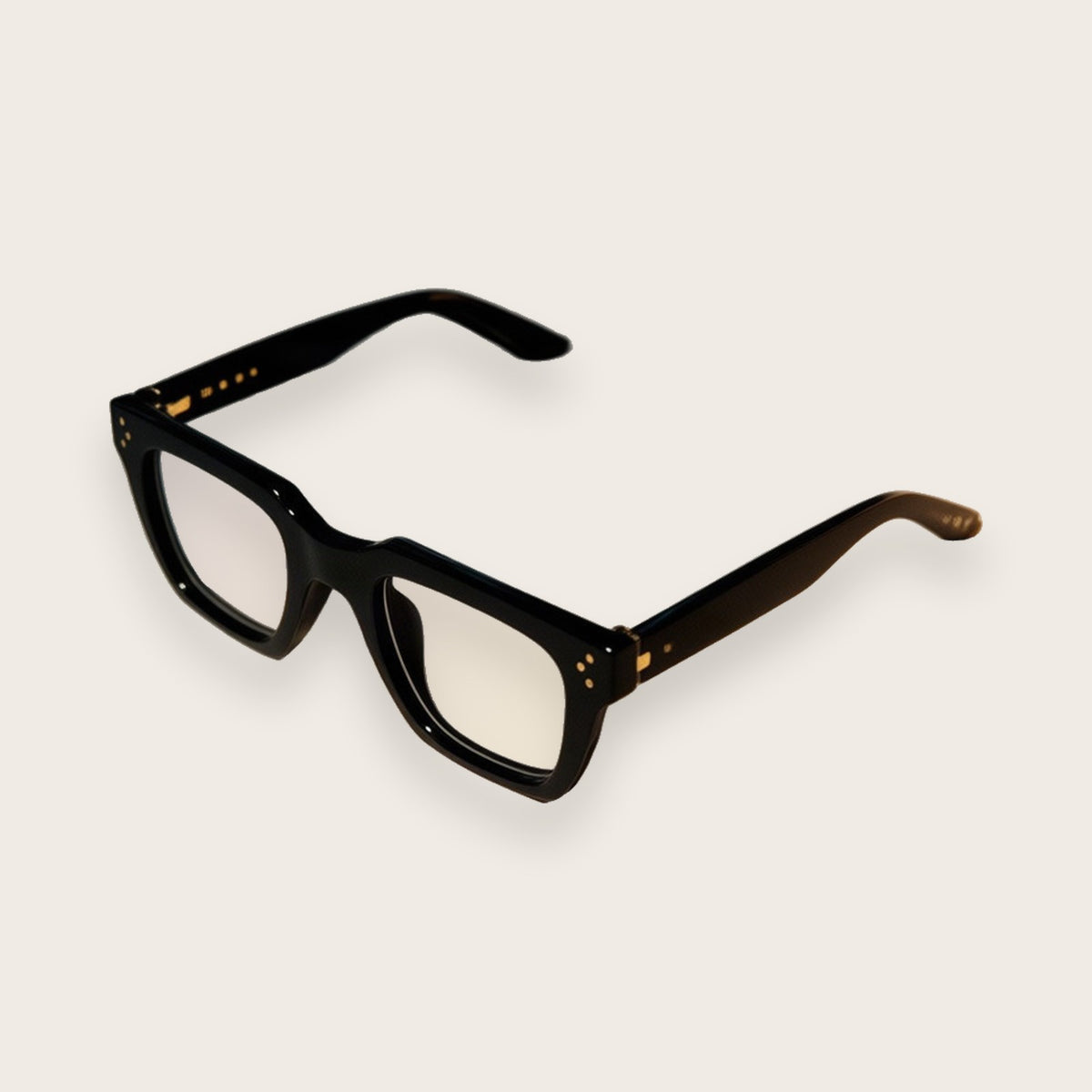 Woolet 009 Soft Square black blue-light glasses — three-quarter view