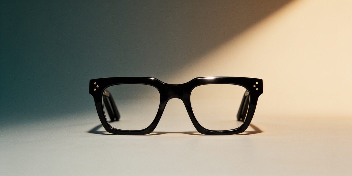 Woolet 009 Soft Square in black — softened square front in Mazzucchelli acetate