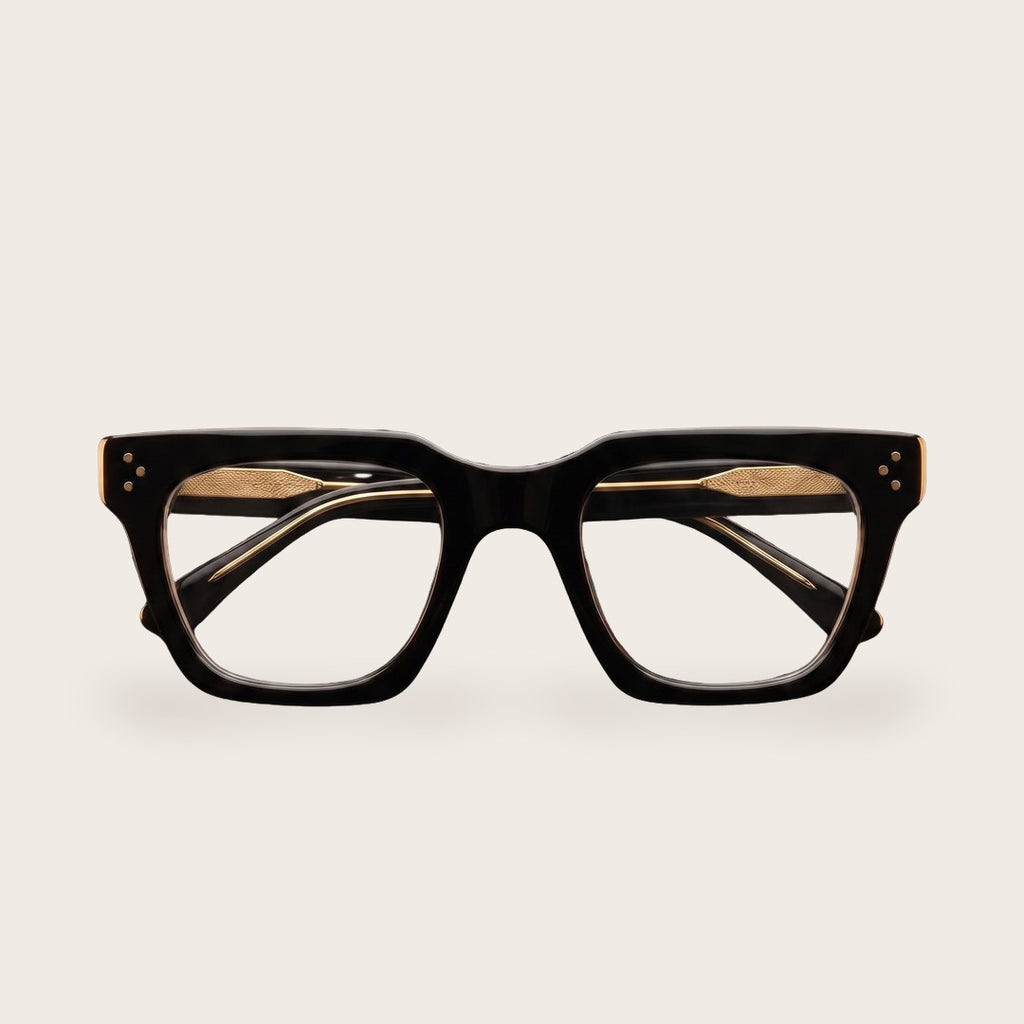 Woolet 009 Soft Square eyeglasses in Black - front view, 158 mm wide-fit frame for wide faces