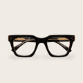 Woolet 009 Soft Square eyeglasses in Black - front view, 158 mm wide-fit frame for wide faces