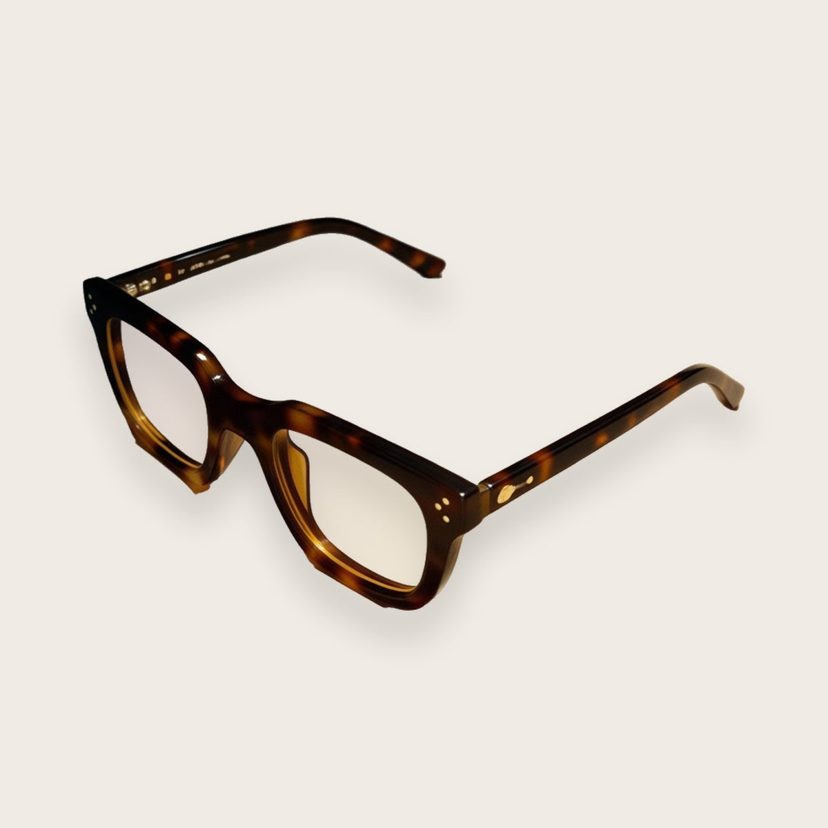 Woolet 009 Soft Square havana blue-light glasses — three-quarter view