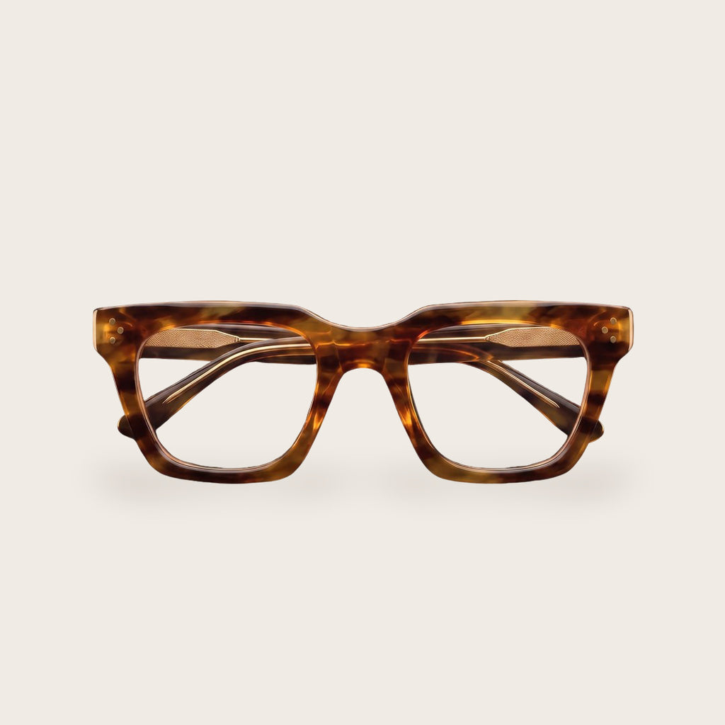 Woolet 009 Soft Square eyeglasses in Havana tortoise - front view, 158 mm wide-fit frame for wide faces