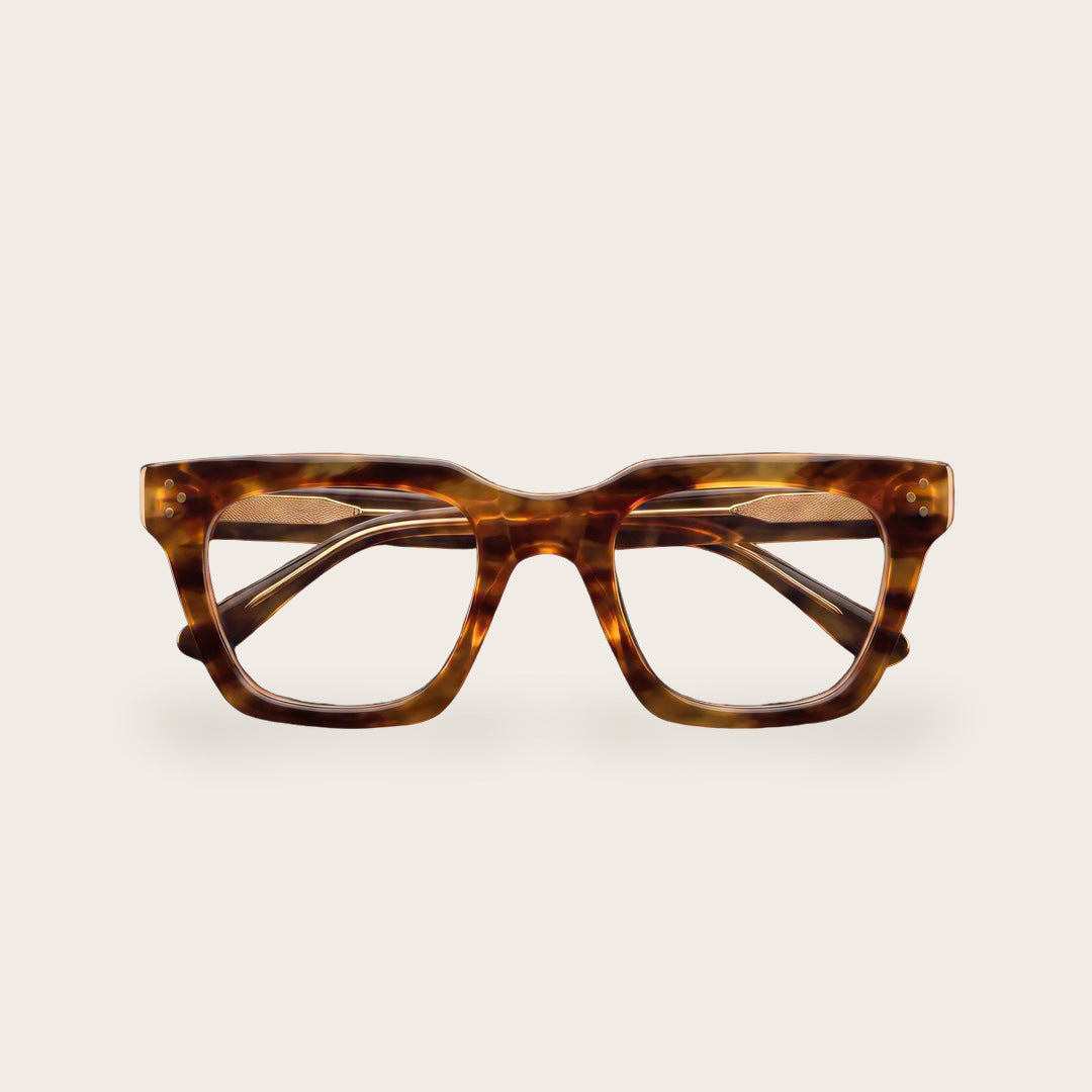 Woolet 009 Soft Square eyeglasses in Havana tortoise - front view, 158 mm wide-fit frame for wide faces