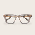 Woolet 009 Soft Square eyeglasses in Silver Clear - front view, 158 mm wide-fit frame for wide faces